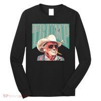 Western Donald Trump Cowboy Maga Long Sleeve Shirt thumb 0