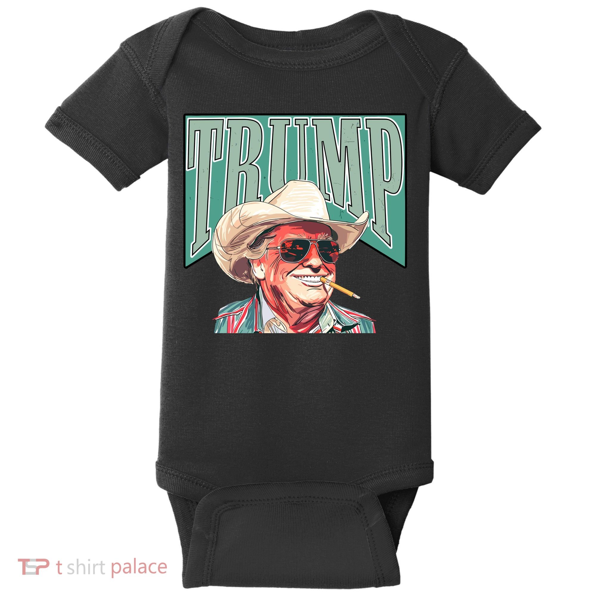Western Donald Trump Cowboy Maga Baby Bodysuit