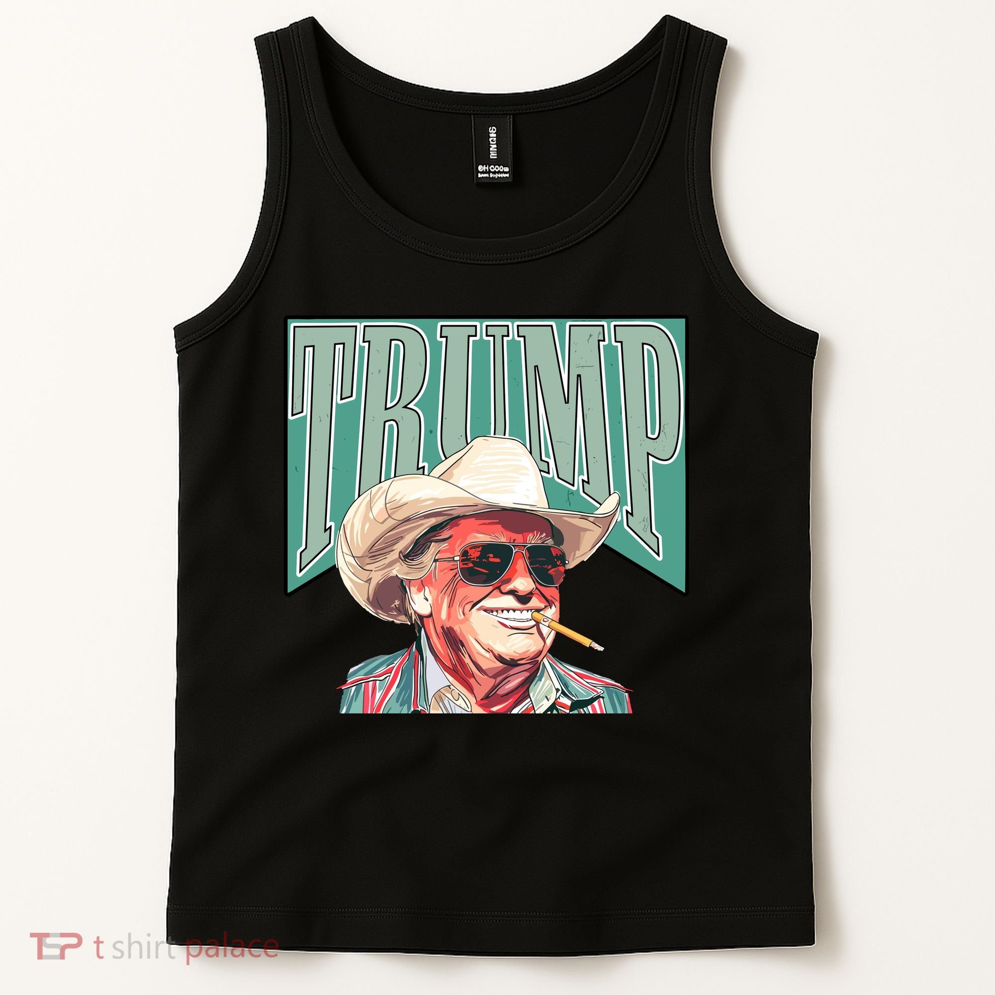 Western Donald Trump Cowboy Maga Tank Top