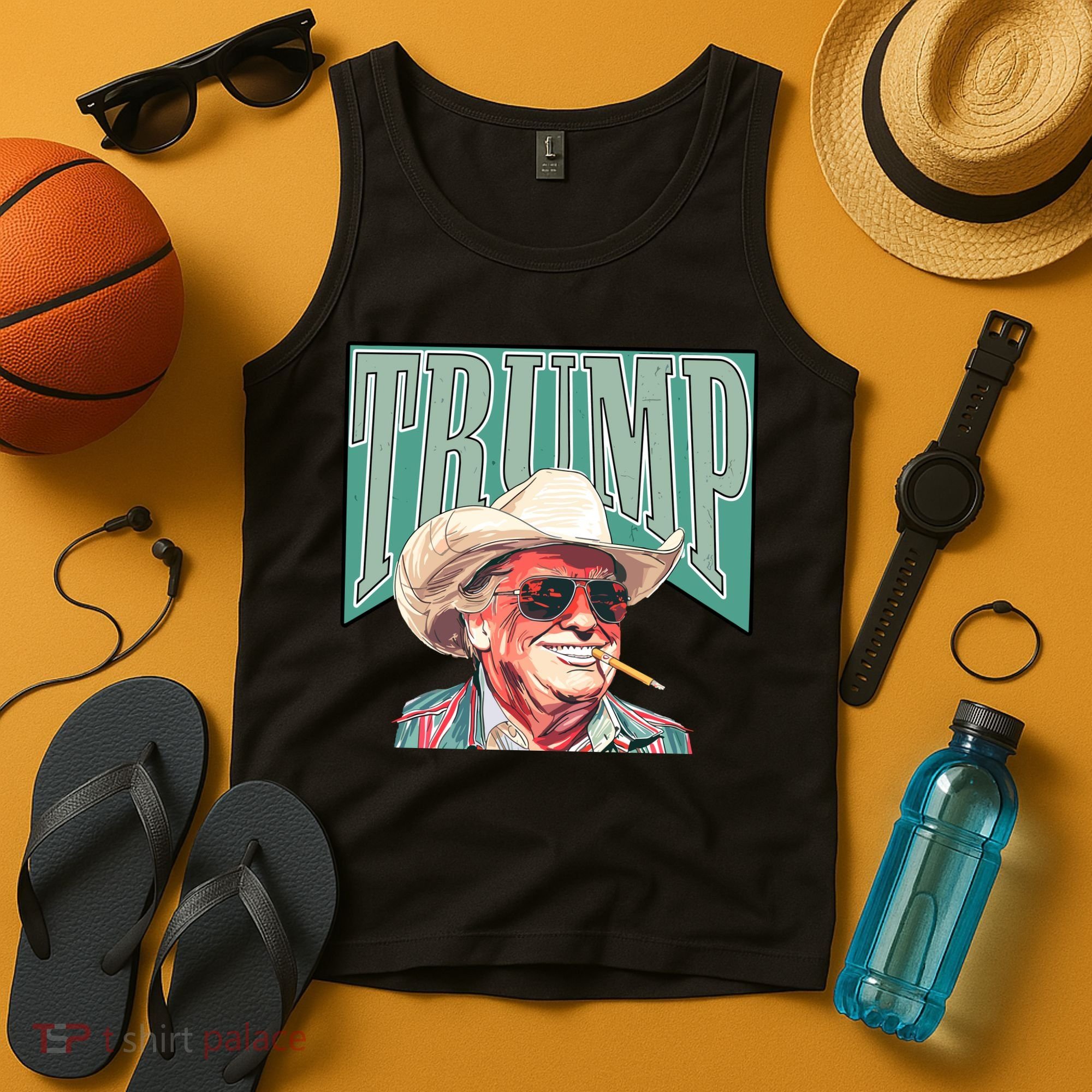 Western Donald Trump Cowboy Maga Tank Top