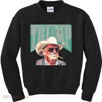 Western Donald Trump Cowboy Maga Kids Sweatshirt thumb 0