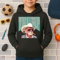 Western Donald Trump Cowboy Maga Kids Hoodie thumb 2