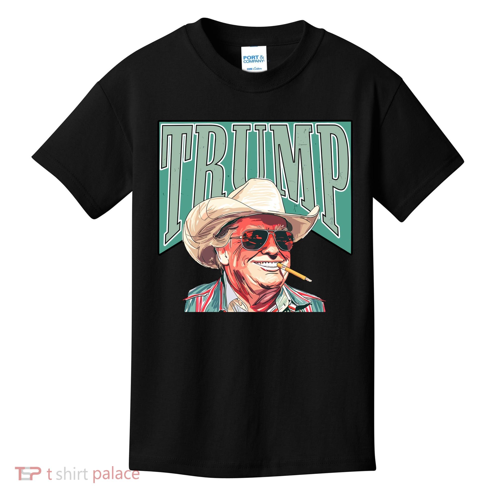 Western Donald Trump Cowboy Maga Kids T-Shirt