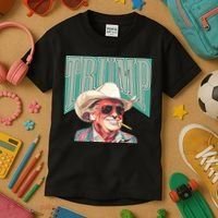 Western Donald Trump Cowboy Maga Kids T-Shirt thumb 3