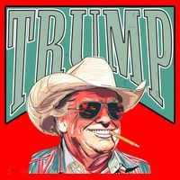 Western Donald Trump Cowboy Maga Santa Hat thumb 1