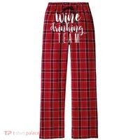 Wine Drinking Team Drinking Festival Drinking Party Women's Flannel Plaid Pajama Pants thumb 0