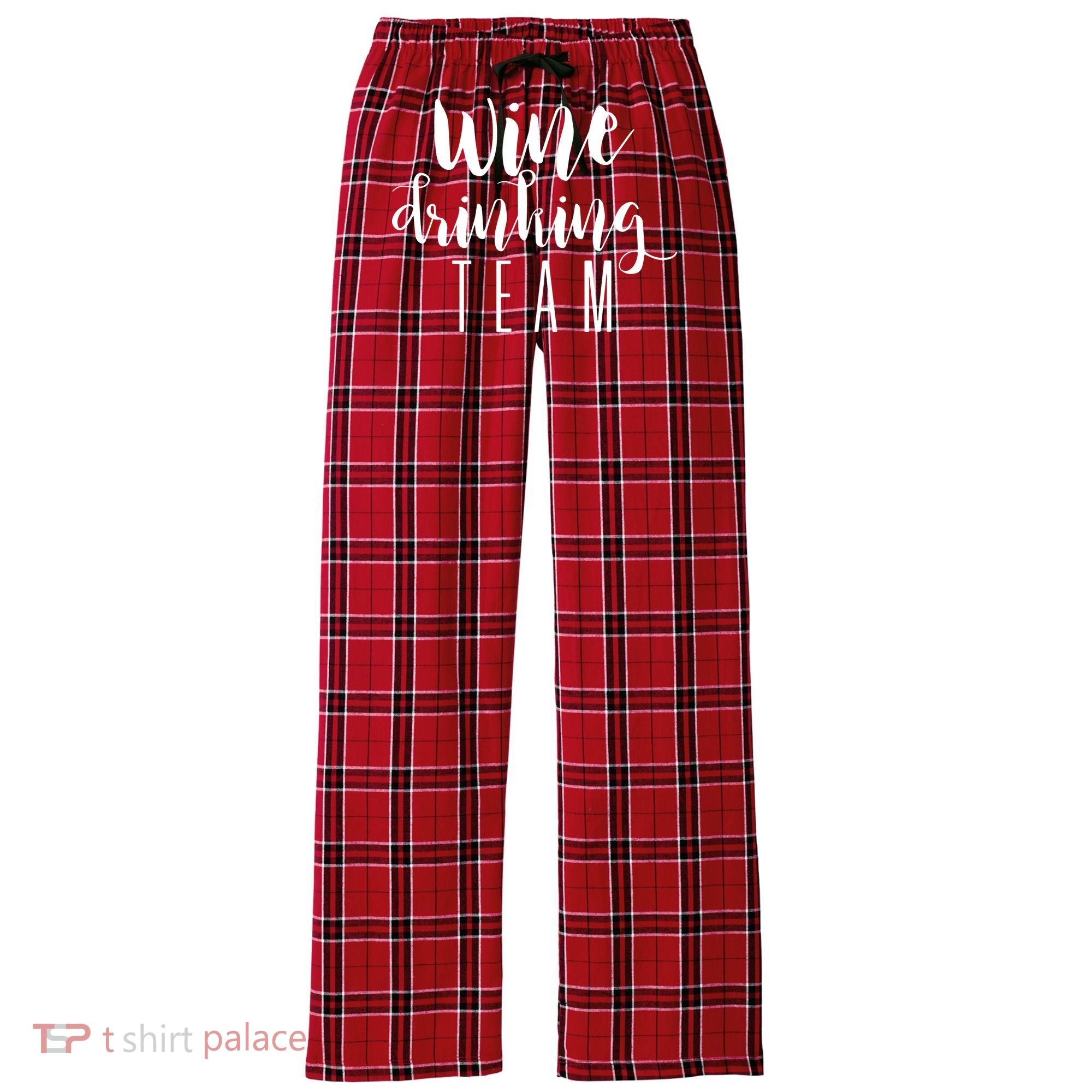 Wine Drinking Team Drinking Festival Drinking Party Women's Flannel Plaid Pajama Pants
