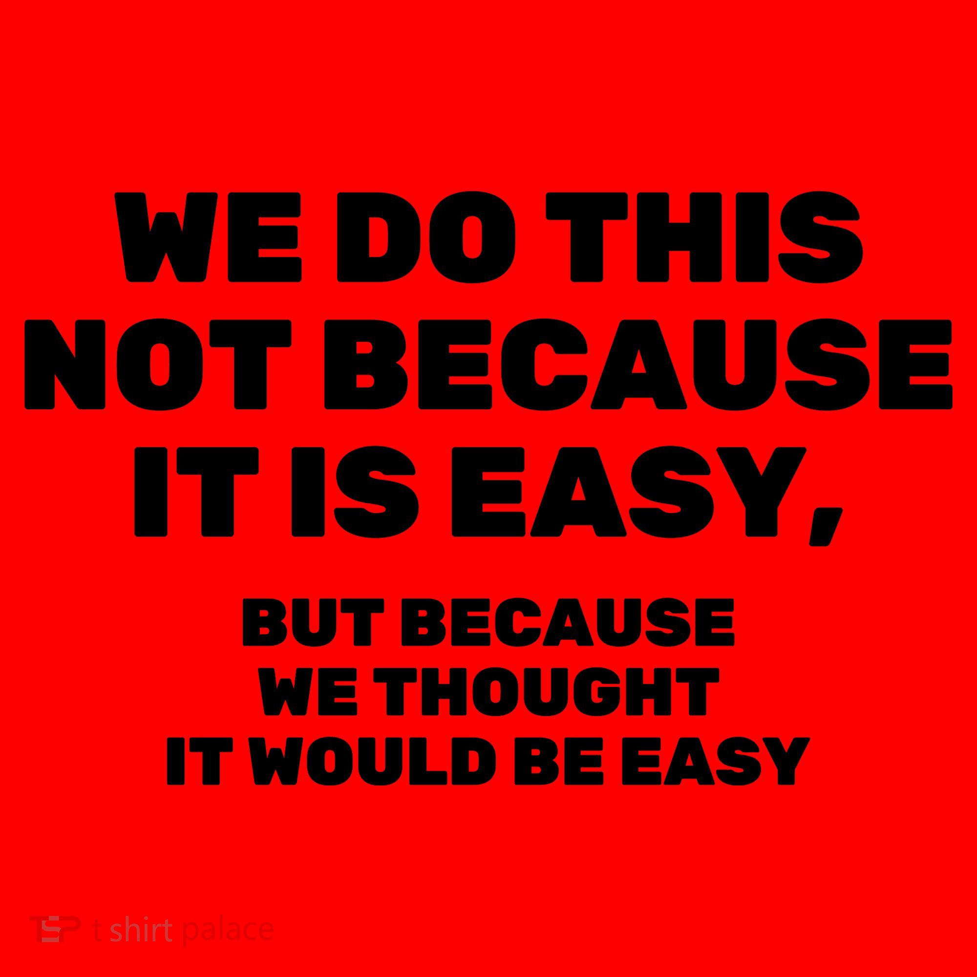 We Do This Not Because It Is Easy, But Because We Thought It Would Be Easy Santa Hat