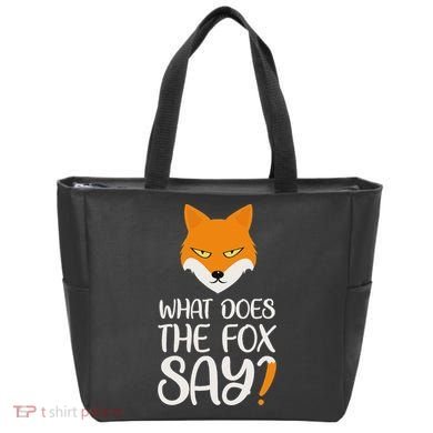 What Does The Fox Design Say Tote Bag