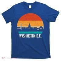 Washington D.C. USA Retro Vintage Sunset Skyline T-Shirt thumb 0