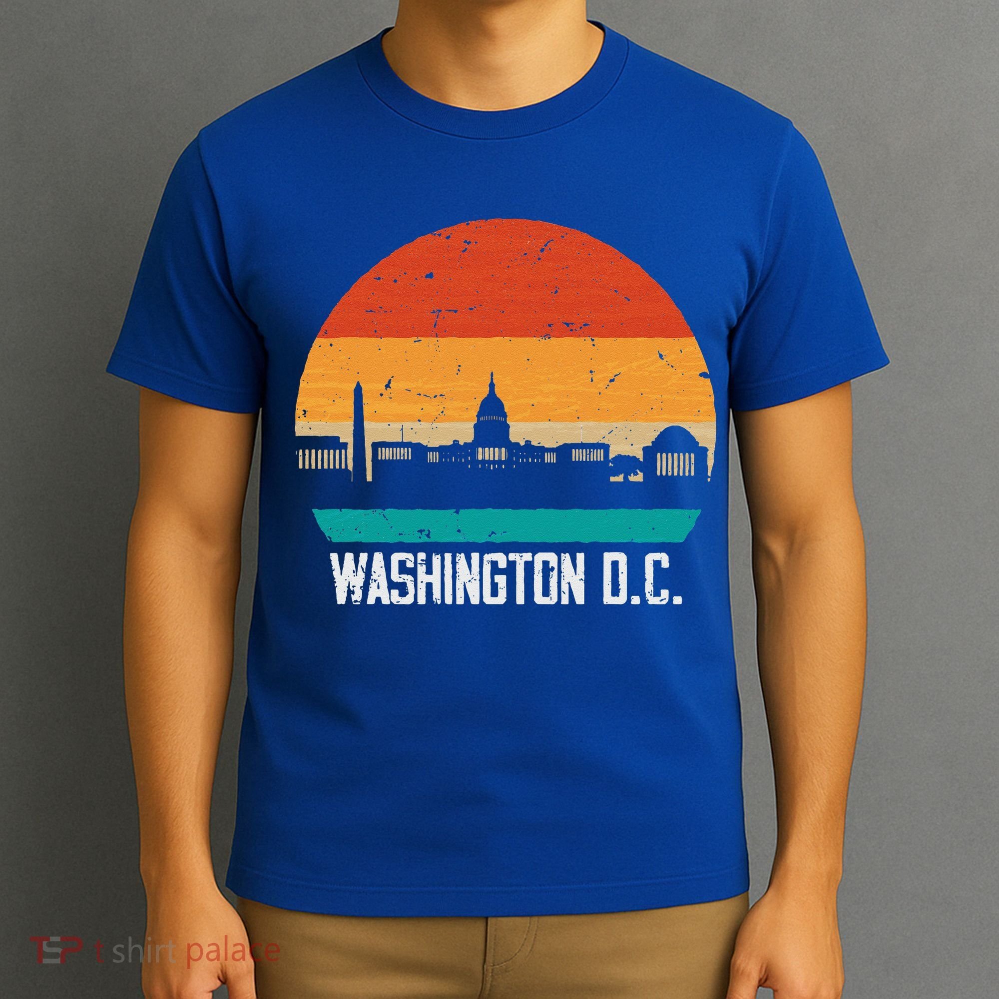 Washington D.C. USA Retro Vintage Sunset Skyline T-Shirt