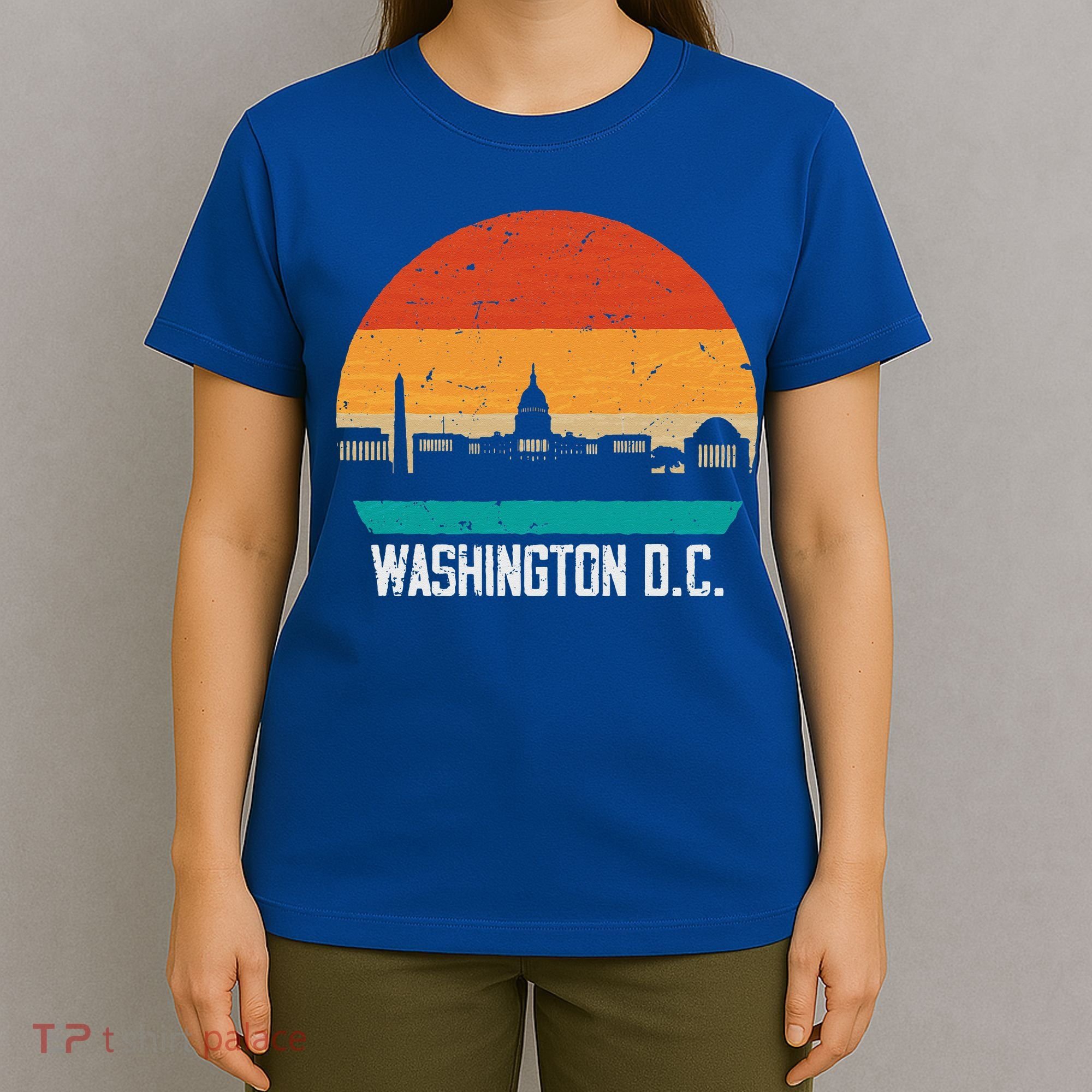 Washington D.C. USA Retro Vintage Sunset Skyline T-Shirt