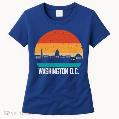 Washington D.C. USA Retro Vintage Sunset Skyline Women's T-Shirt