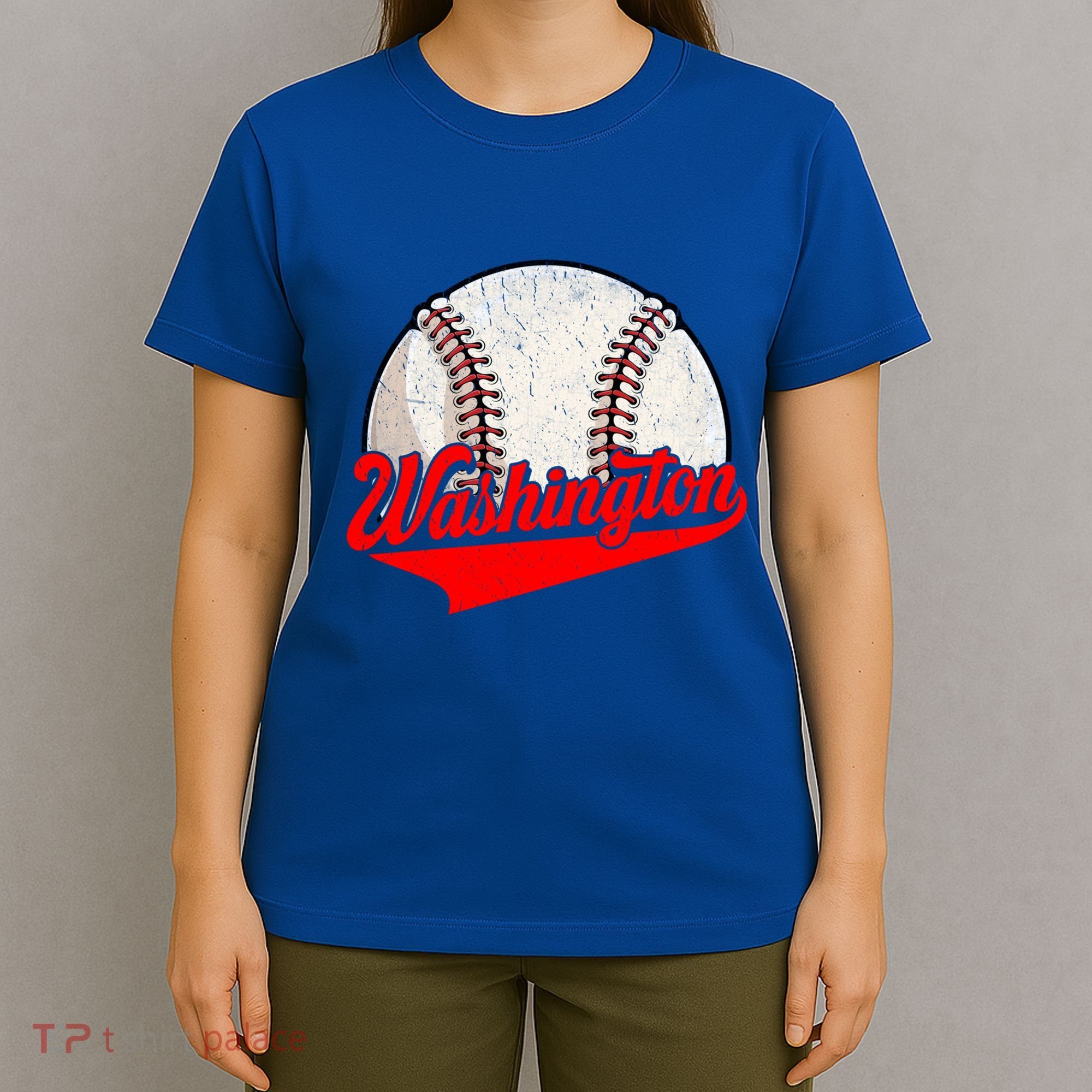 Washington Dc Vintage Baseball Lover Funny Dad Mom Cute Gift T-Shirt