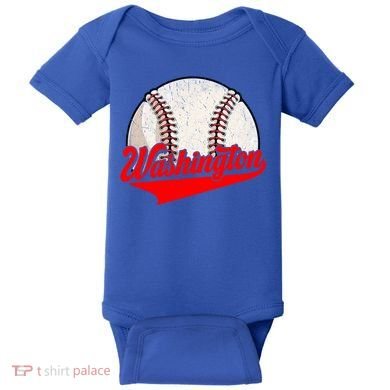 Washington Dc Vintage Baseball Lover Funny Dad Mom Cute Gift Baby Bodysuit