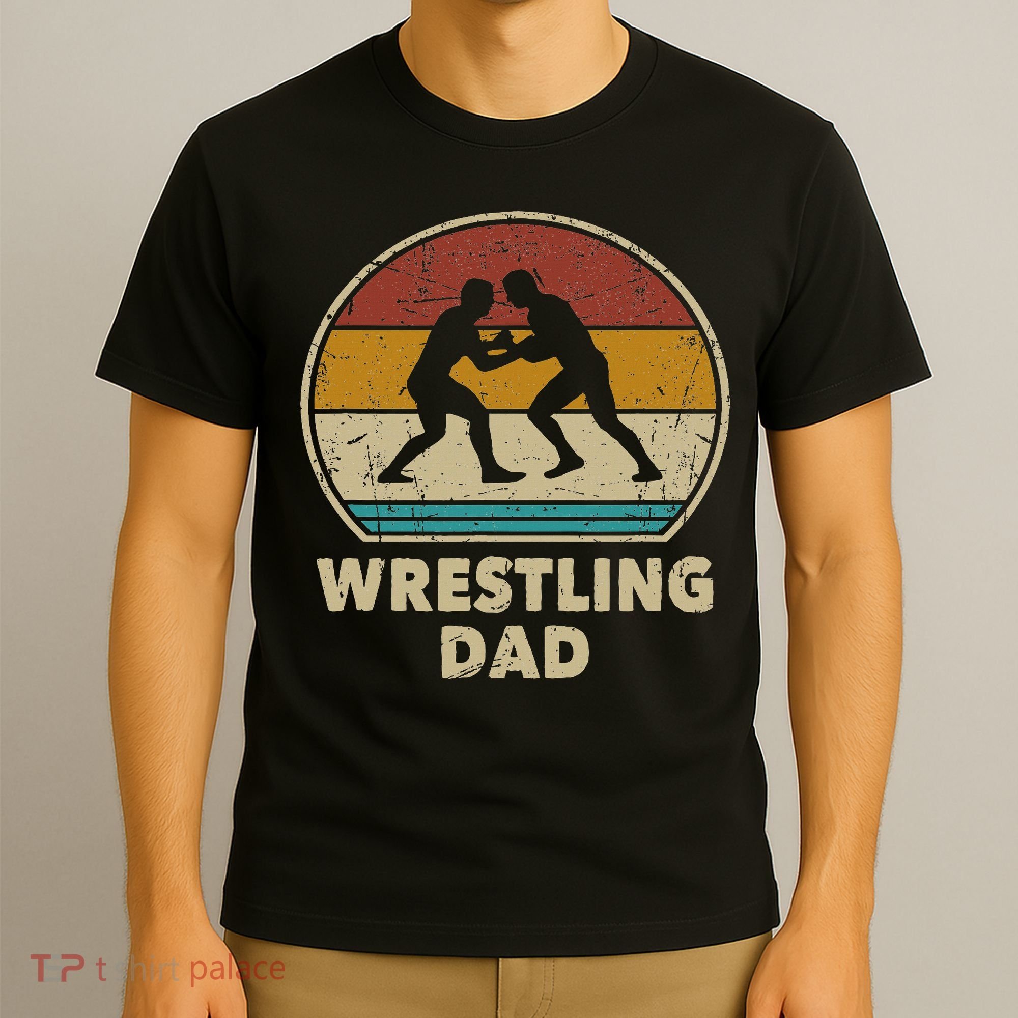 Wrestling Dad Vintage Wrestling Gift Retro Wrestling Lover T-Shirt