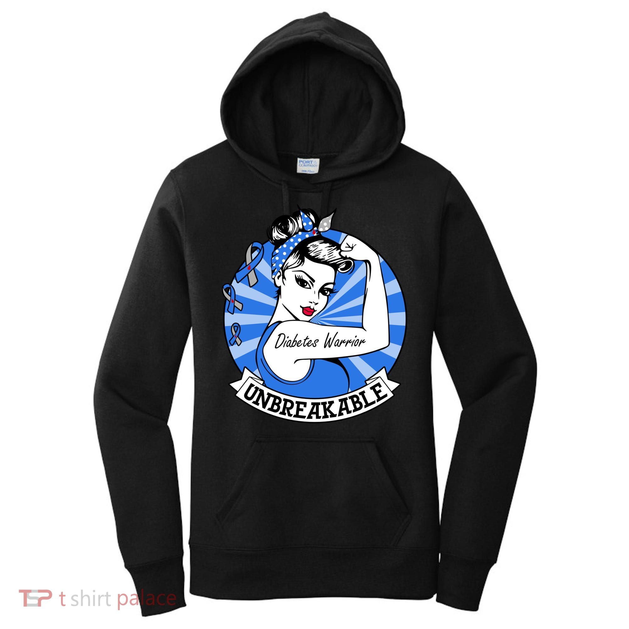 Wo Diabetes Warrior Unbreakable Gift Diabetes Awareness Cute Gift Women's Hoodie