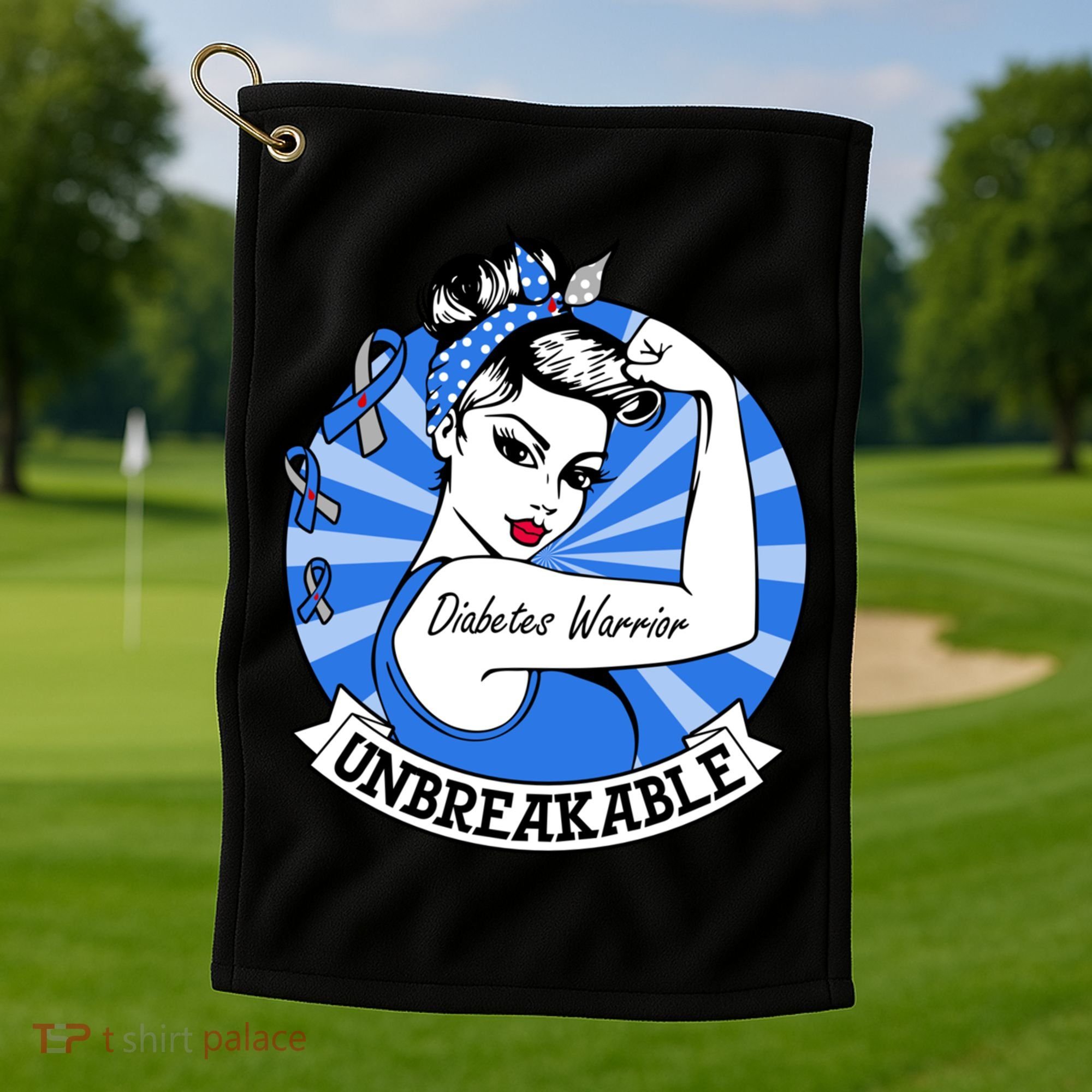 Wo Diabetes Warrior Unbreakable Gift Diabetes Awareness Cute Gift Golf Towel