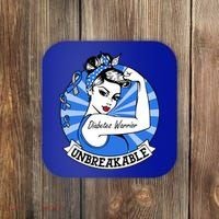 Wo Diabetes Warrior Unbreakable Gift Diabetes Awareness Cute Gift Coaster thumb 0
