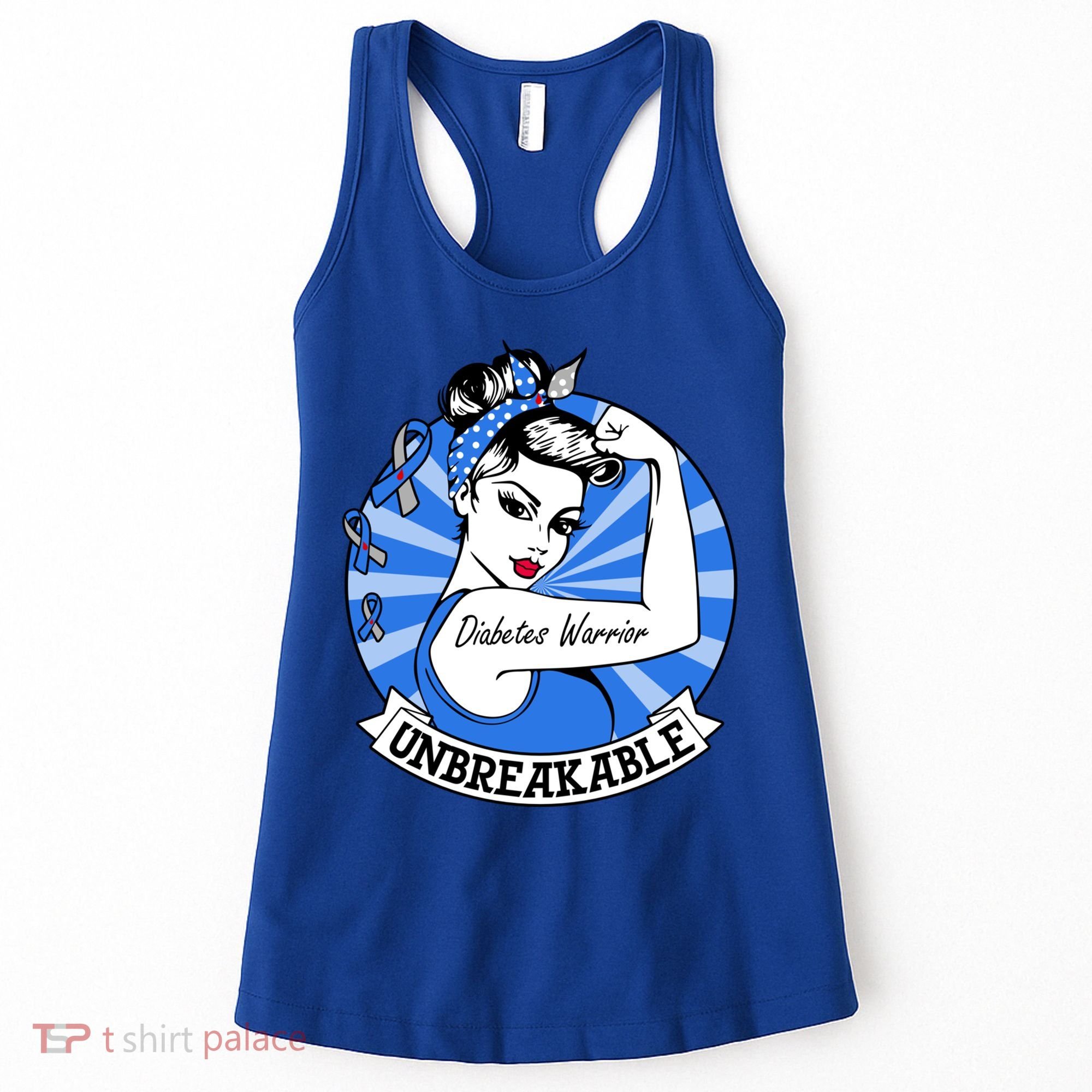 Wo Diabetes Warrior Unbreakable Gift Diabetes Awareness Cute Gift Women's Tank Top