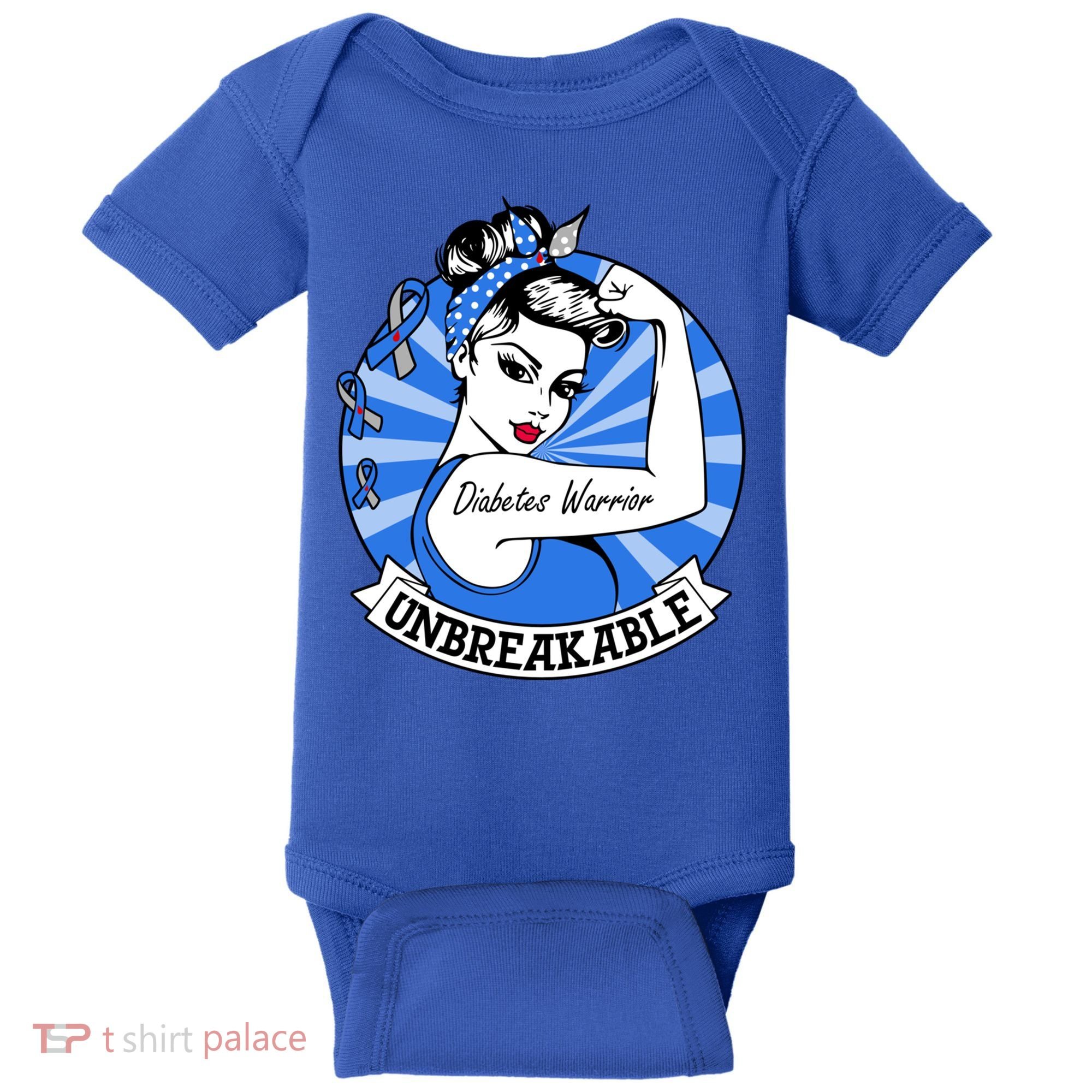 Wo Diabetes Warrior Unbreakable Gift Diabetes Awareness Cute Gift Baby Bodysuit
