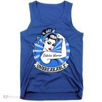 Wo Diabetes Warrior Unbreakable Gift Diabetes Awareness Cute Gift Tank Top thumb 0