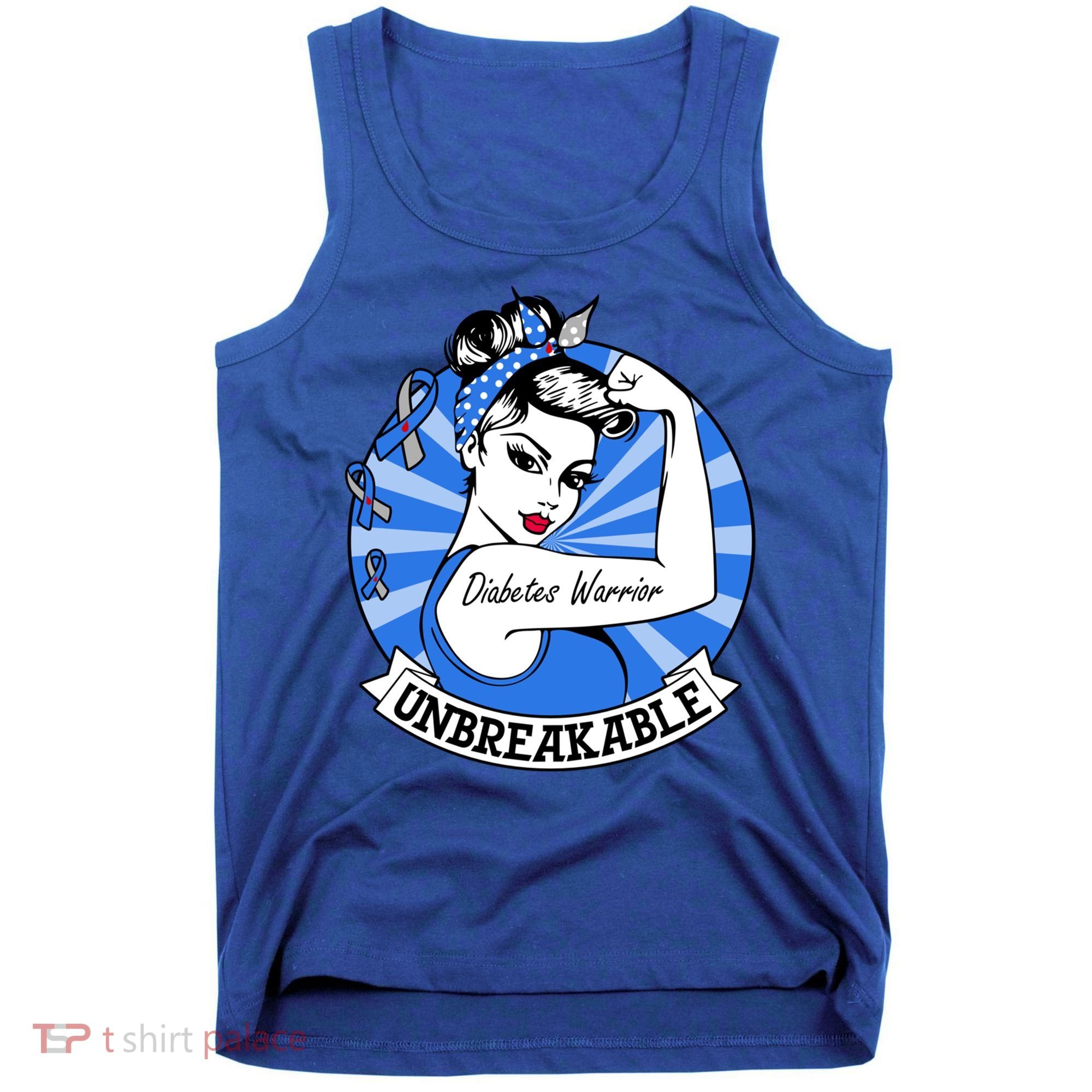 Wo Diabetes Warrior Unbreakable Gift Diabetes Awareness Cute Gift Tank Top