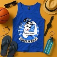 Wo Diabetes Warrior Unbreakable Gift Diabetes Awareness Cute Gift Tank Top thumb 4