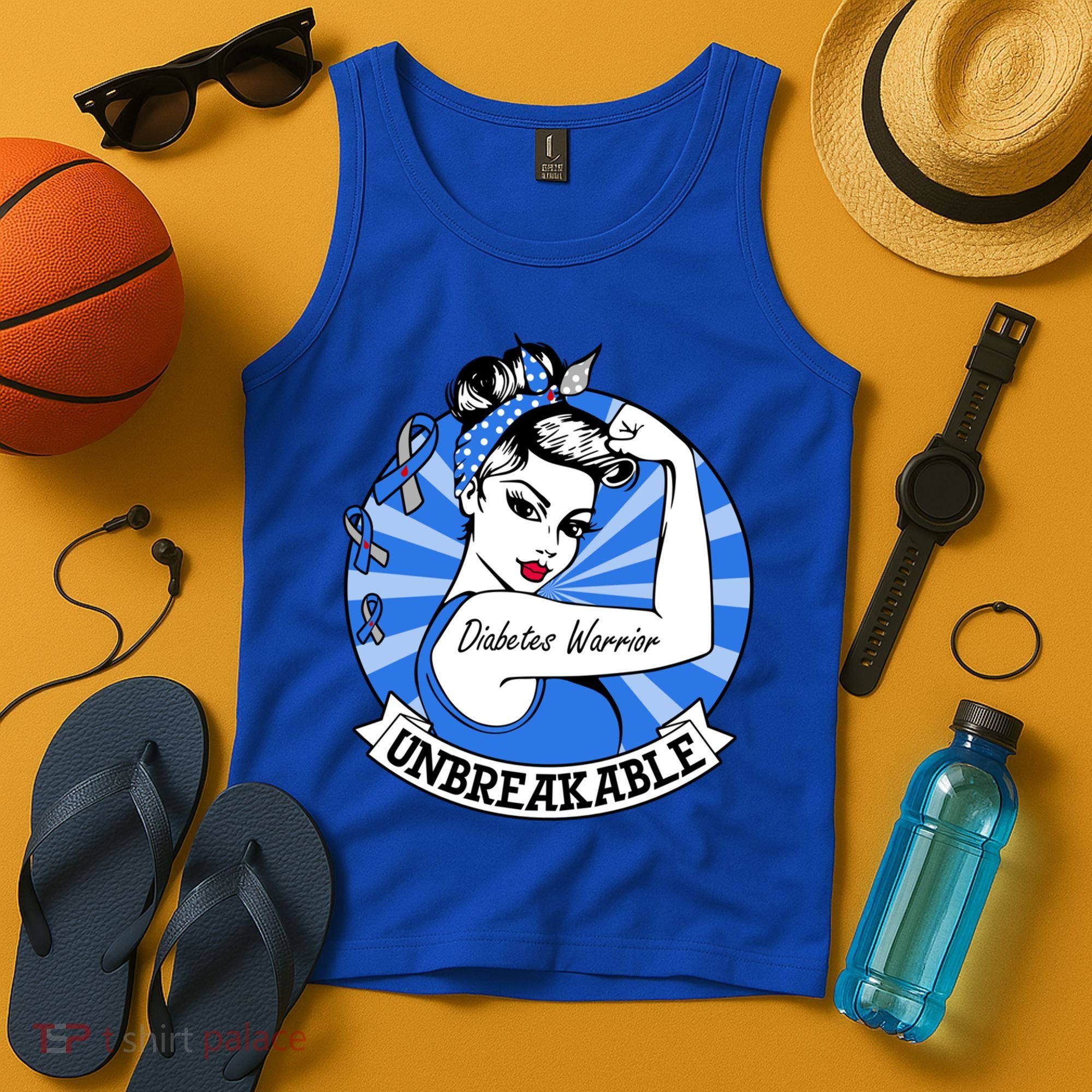 Wo Diabetes Warrior Unbreakable Gift Diabetes Awareness Cute Gift Tank Top