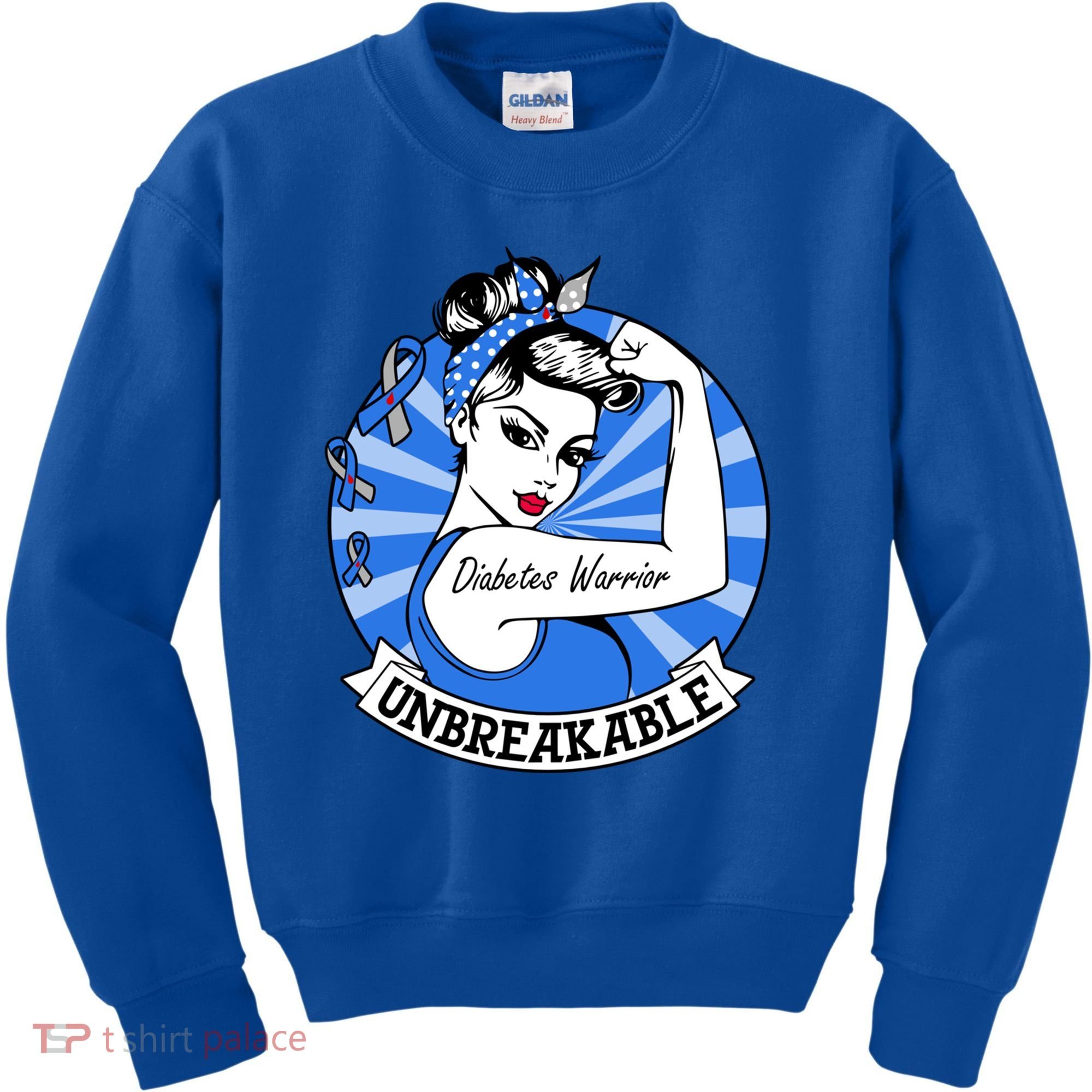 Wo Diabetes Warrior Unbreakable Gift Diabetes Awareness Cute Gift Kids Sweatshirt