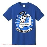 Wo Diabetes Warrior Unbreakable Gift Diabetes Awareness Cute Gift Kids T-Shirt thumb 0