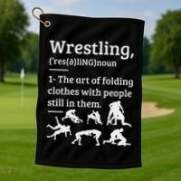 Wrestling Definition Wrestler Golf Towel thumb 1