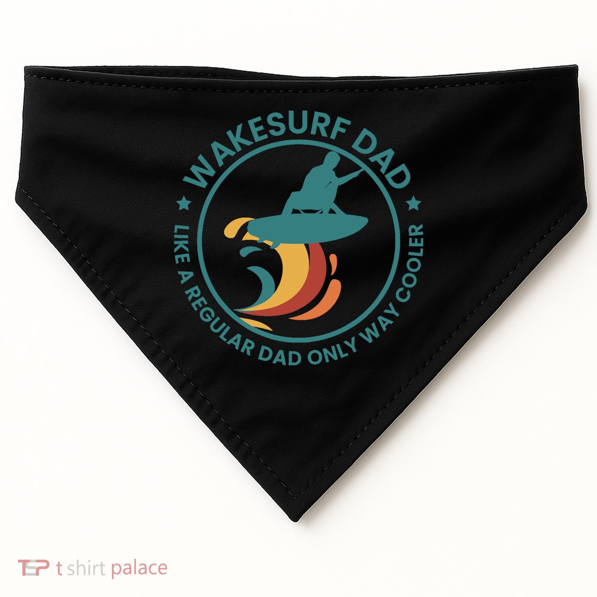 Wakesurf Dad Wakeboard Wakeboarding Wakeboarder Surfing USA-Made Doggie Bandana