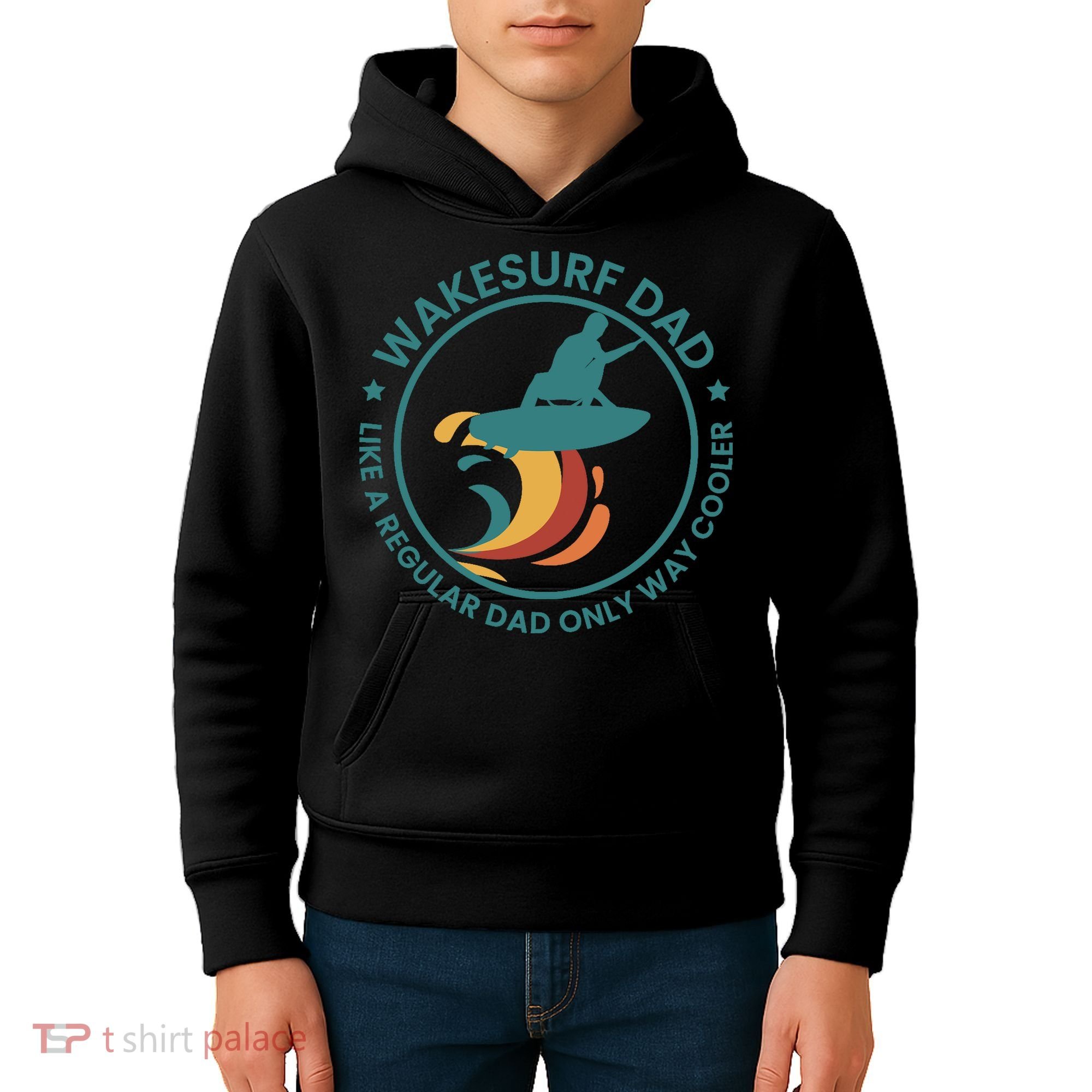 Wakesurf Dad Wakeboard Wakeboarding Wakeboarder Surfing Kids Hoodie