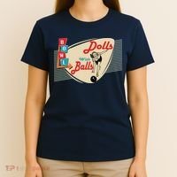 Womens Dolls With Balls Vintage Retro Matching Bowling Team T-Shirt thumb 4