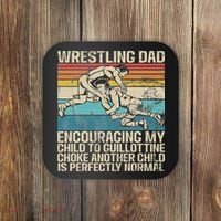 Wrestling Dad Wrestler Wrestling Wrestle Father's Day Coaster thumb 0