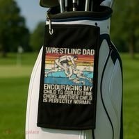 Wrestling Dad Wrestler Wrestling Wrestle Father's Day Golf Towel thumb 2