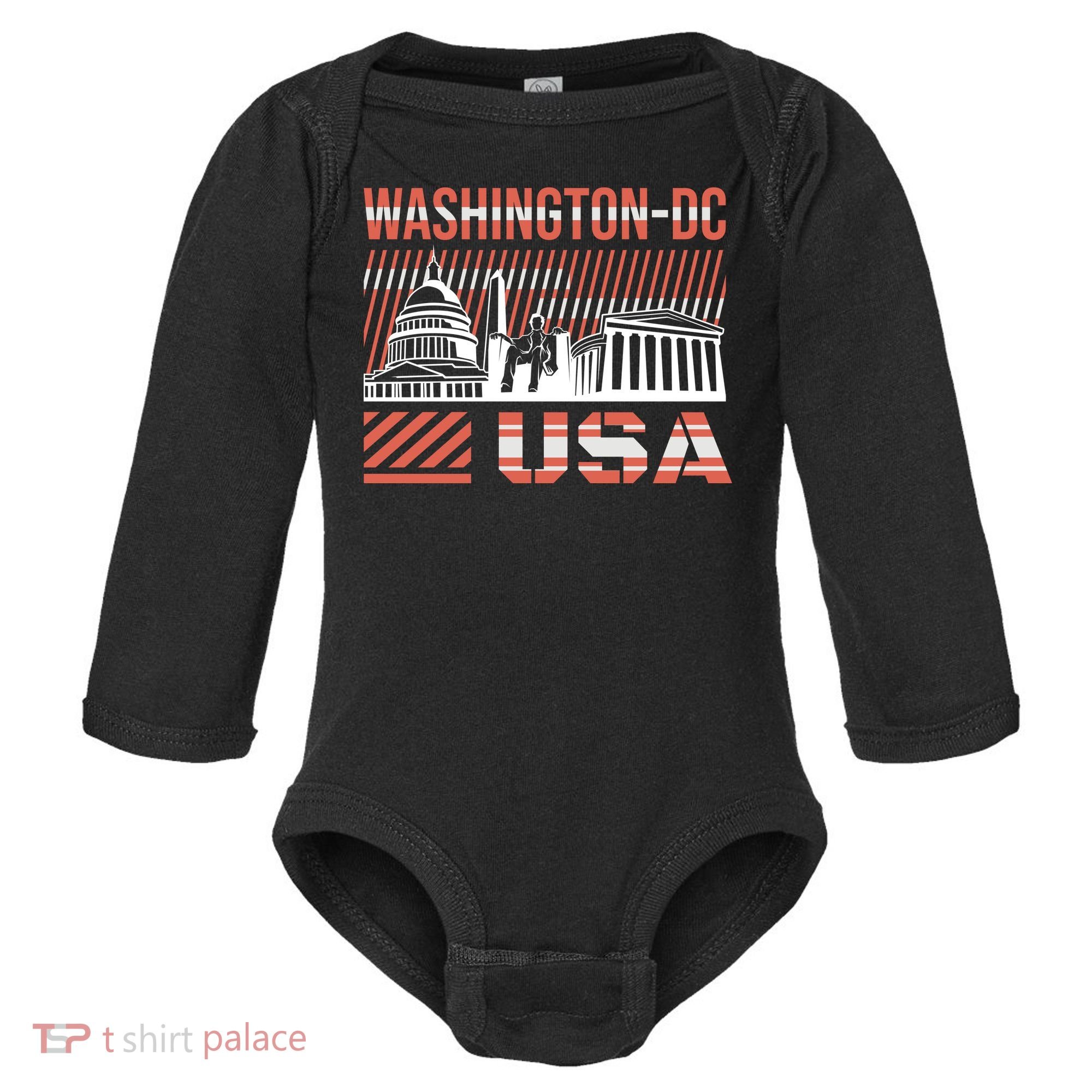 Washington DC Baby Long Sleeve Bodysuit