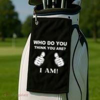 Who Do You Think You Are I Am Viral Funny Bowling Meme Golf Towel thumb 2
