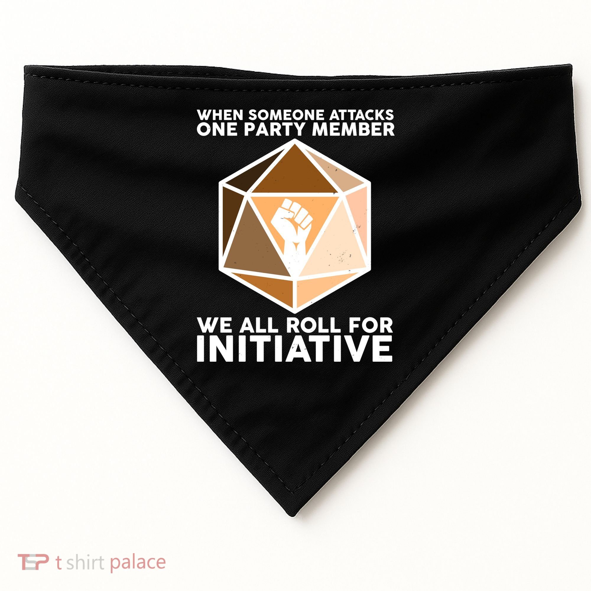 We All Roll For Initiative DnD Dice BLM USA-Made Doggie Bandana
