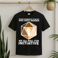 We All Roll For Initiative DnD Dice BLM T-Shirt thumb 2