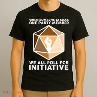 We All Roll For Initiative DnD Dice BLM T-Shirt thumb 3