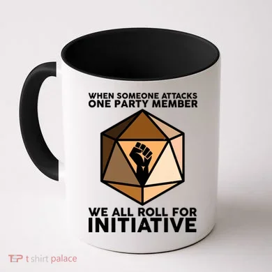 We All Roll For Initiative DnD Dice BLM Coffee Mug