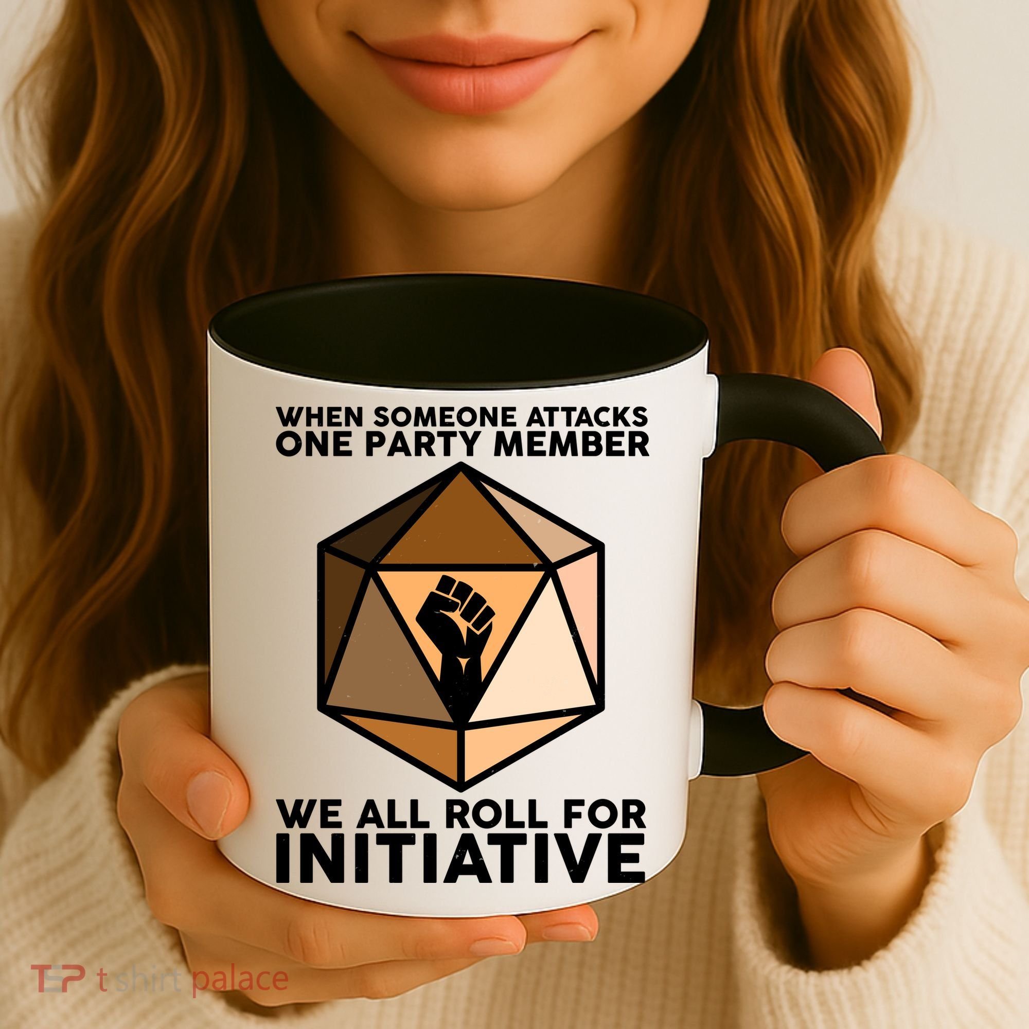 We All Roll For Initiative DnD Dice BLM Coffee Mug