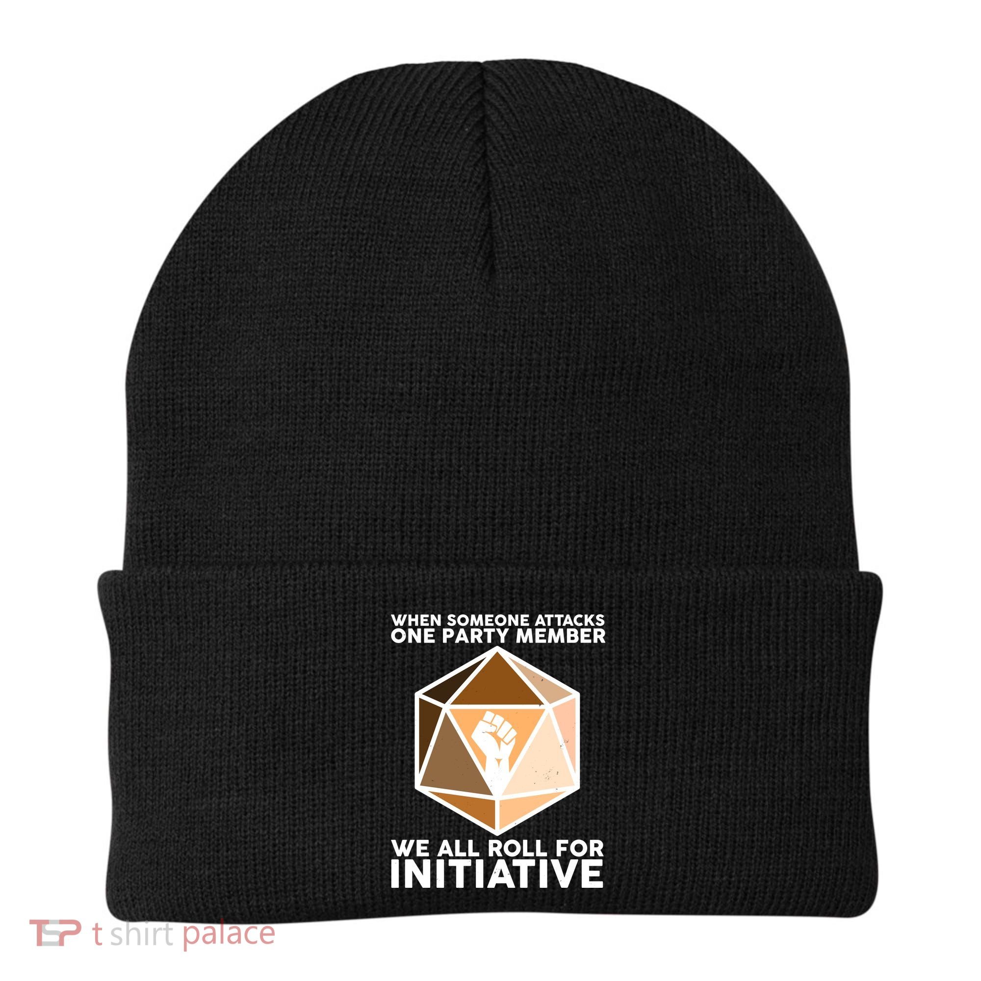 We All Roll For Initiative DnD Dice BLM Beanie