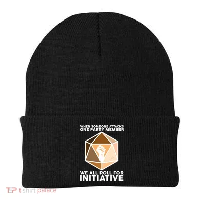 We All Roll For Initiative DnD Dice BLM Beanie