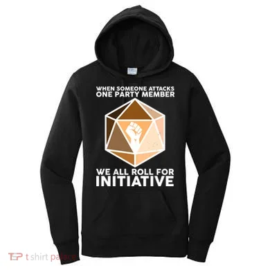 We All Roll For Initiative DnD Dice BLM Women's Hoodie