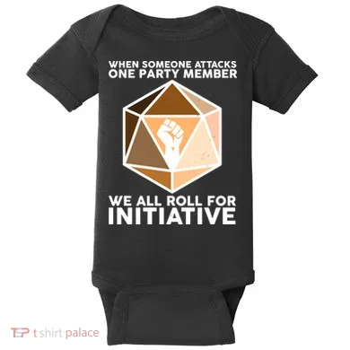 We All Roll For Initiative DnD Dice BLM Baby Bodysuit