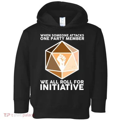 We All Roll For Initiative DnD Dice BLM Toddler Hoodie