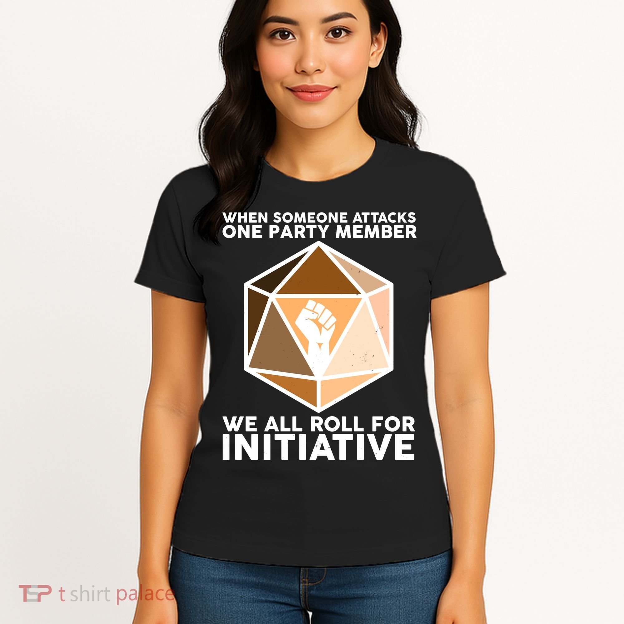 We All Roll For Initiative DnD Dice BLM Women's T-Shirt